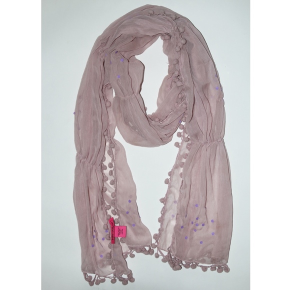 Pink Ruched Betsey Johnson Scarf - Picture 2 of 2
